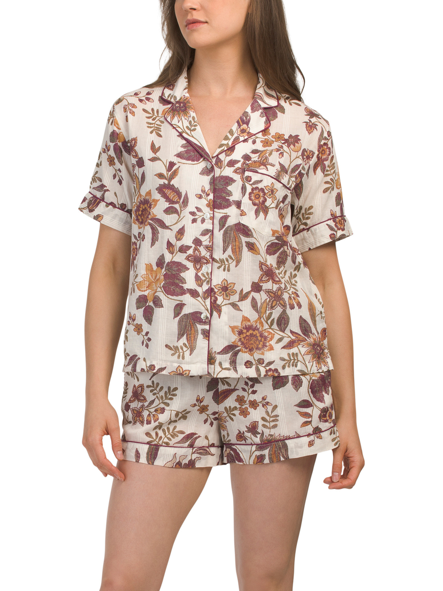 Organic Notch Collar Short Set | Marshalls
