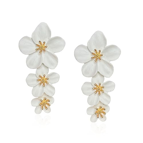 Three Layer Flower Earrings for Women Boho Statement Flower Earrings Bohemian Flower Dangle Earri... | Amazon (US)