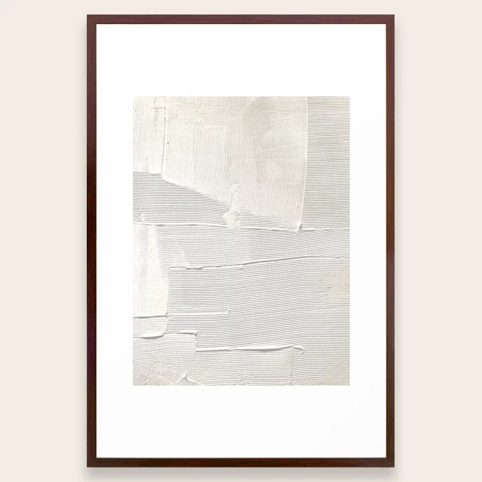 Relief [1]: an abstract, textured piece in white by Alyssa Hamilton Art Framed Art Print | Society6