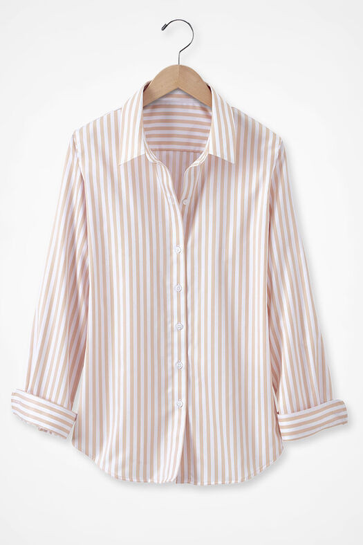 Striped No-Iron Long-Sleeve Shirt | Coldwater Creek