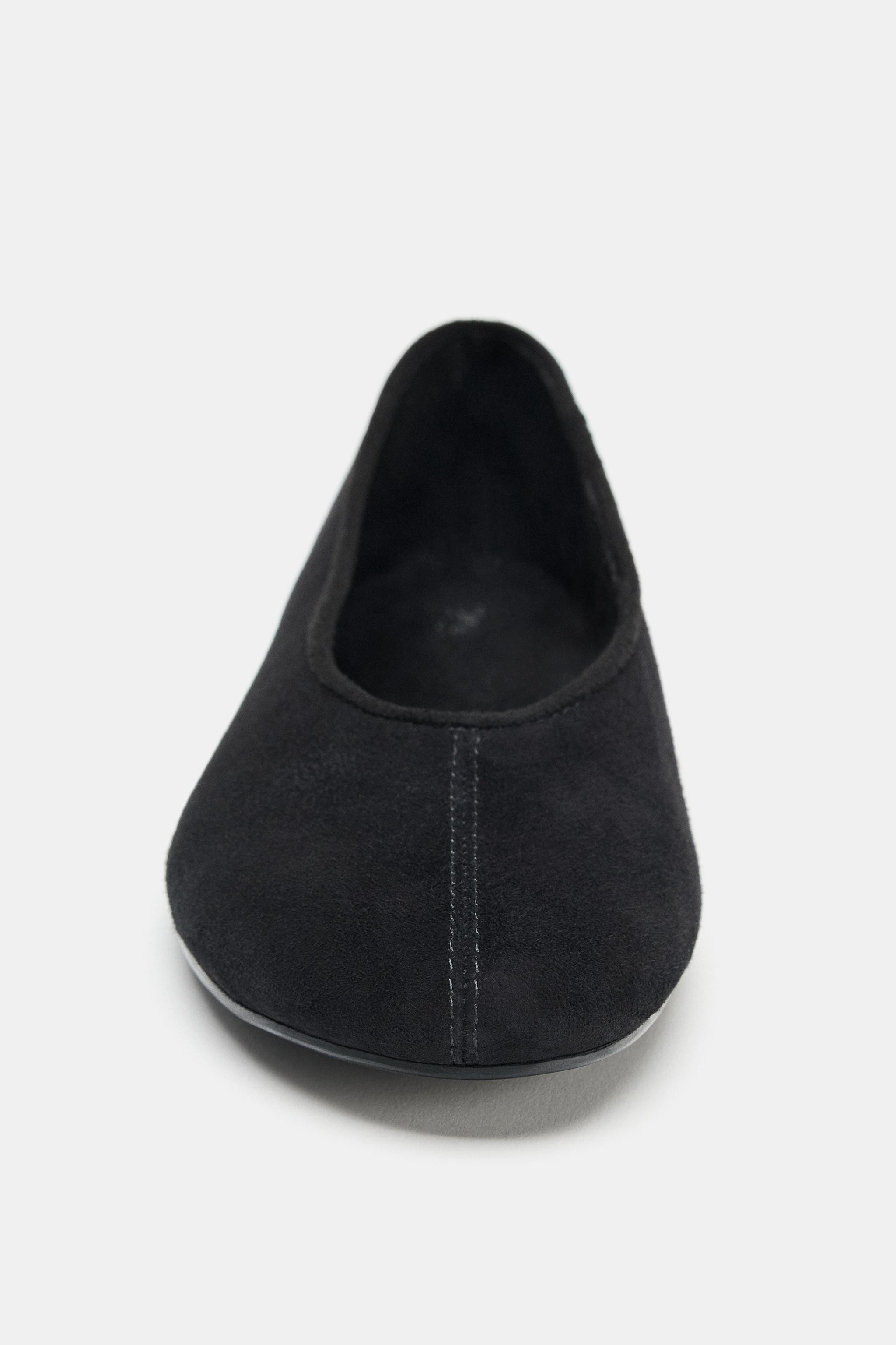 FLAT SUEDE BALLET FLATS | Zara UK