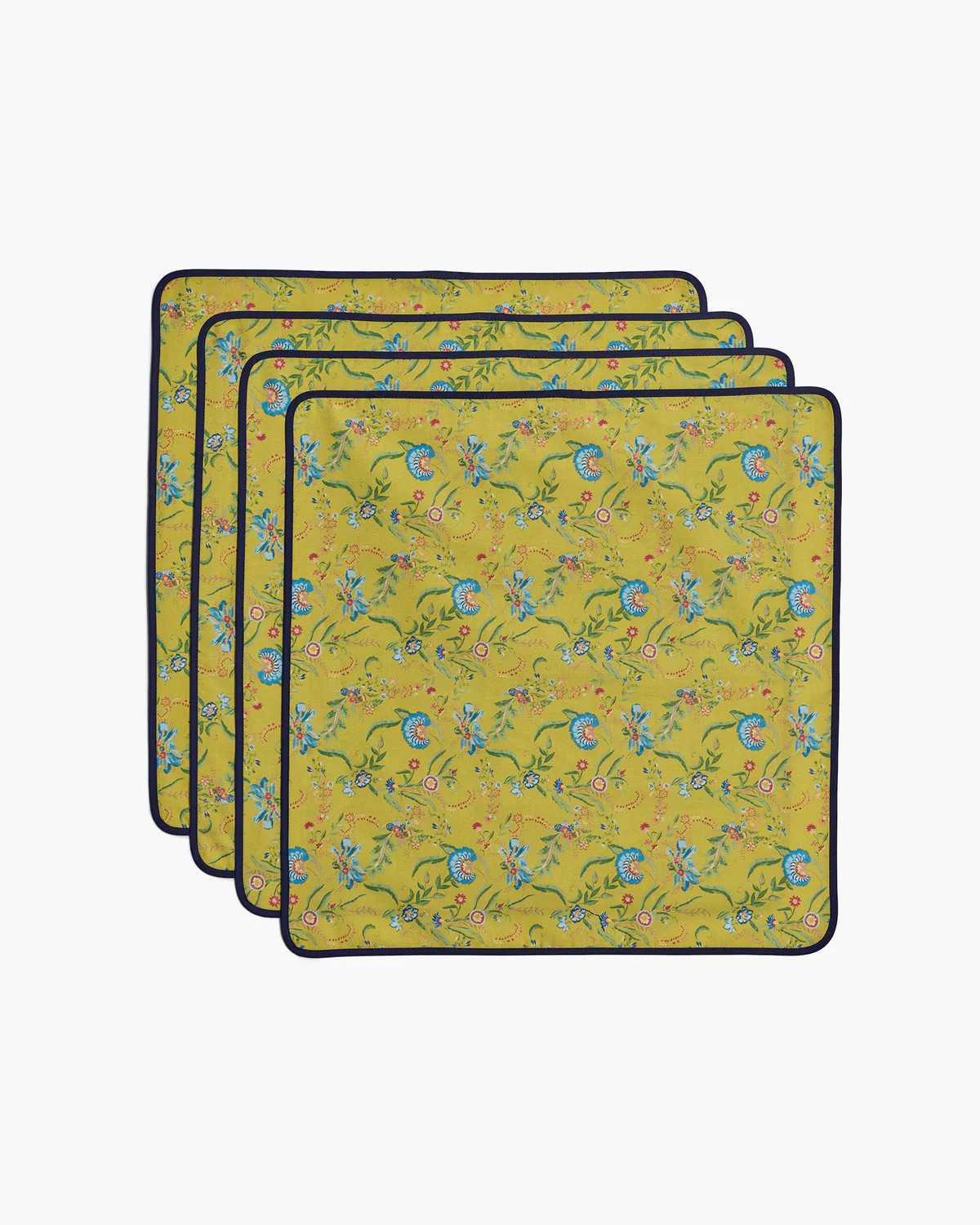 Cotton Poplin Dinner NapkinsChartreuse Watteau Print | Rose Room US