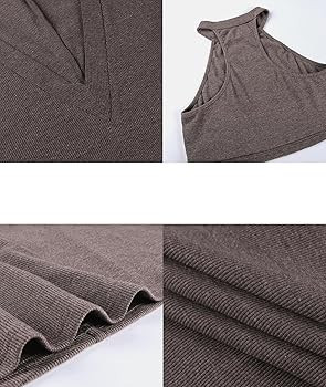 ECDAHICC Women's Two Piece Outfits Knitted Halter Neck Crop Tank Tops and Oversized Off Shoulder ... | Amazon (US)