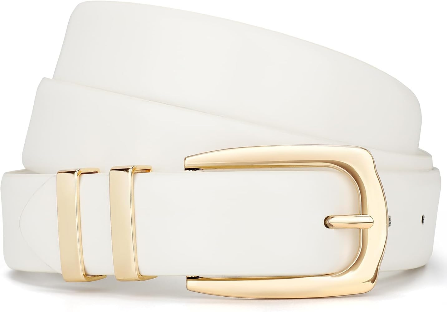 WHIPPY Women's Leather Belts for Jeans Pants Fashion Ladies Belt Gold Buckle Belts for Women | Amazon (US)