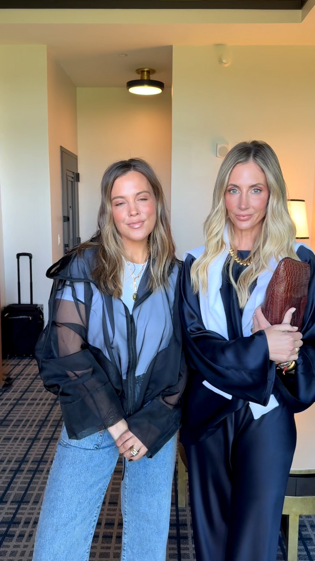 Our Day 2 LTKCON looks. Ashley is wearing her favorite jeans and sheer jacket. Emily is wearing a beautiful silk set that feels like pajamas - but gives major ceo vibes. 

#LTKStyleTip #LTKCon