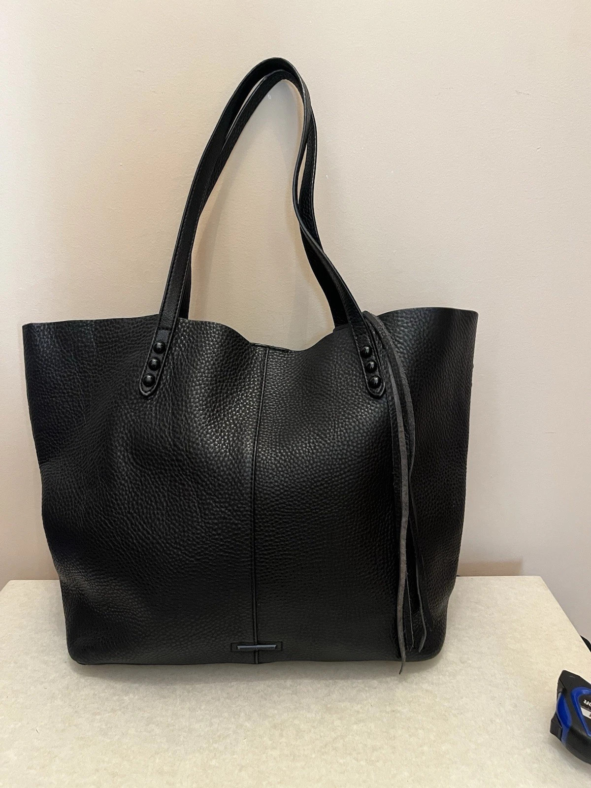 Rebecca Minkoff Pebbled Leather Unlined Tote Bag color black | eBay AU