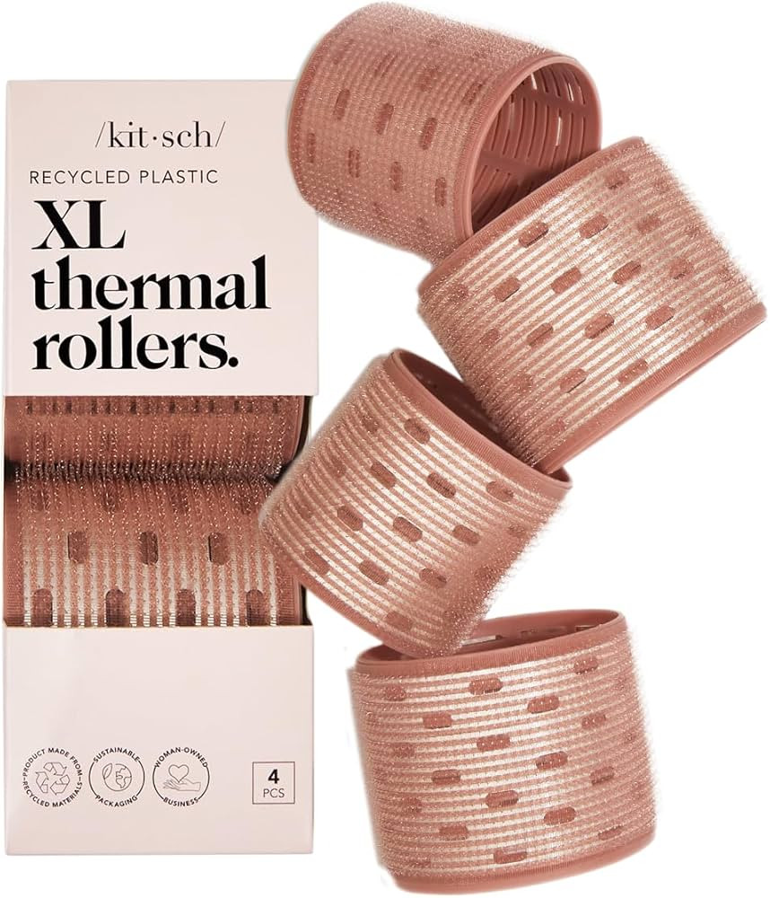 Kitsch XL Ceramic Thermal Rollers - Self Grip Hair Rollers for Blowout Look Long Hair, Medium & S... | Amazon (US)