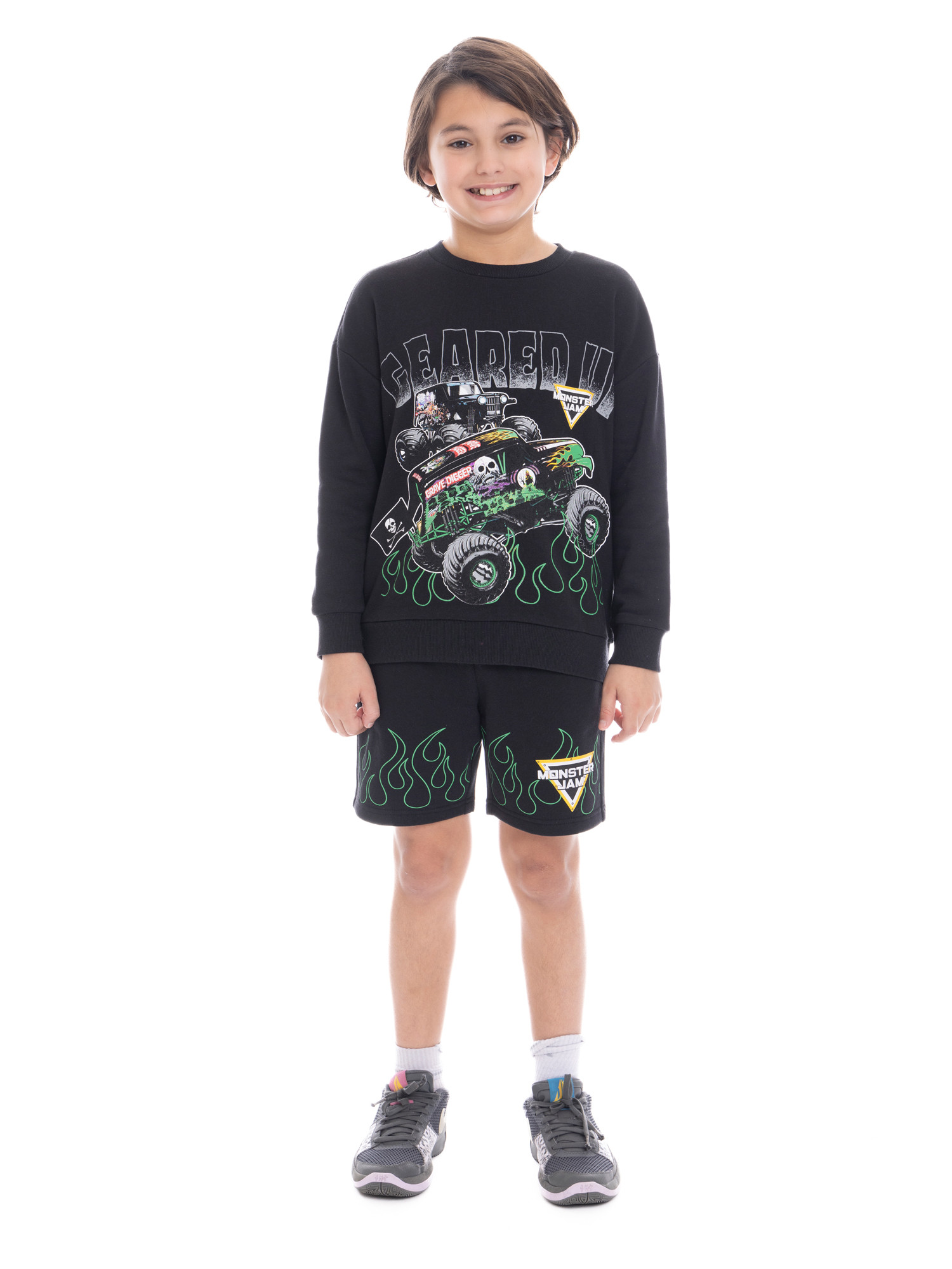 Monster Jam Boys' Grave Digger Graphic Tee and Shorts Set, 2-Piece, Sizes 4-10 | Walmart (US)