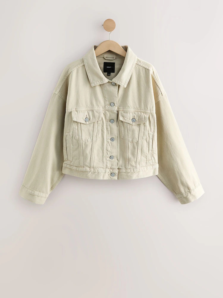 Buy Stone Relaxed Denim Trucker Jacket from Next Ireland | Next EU