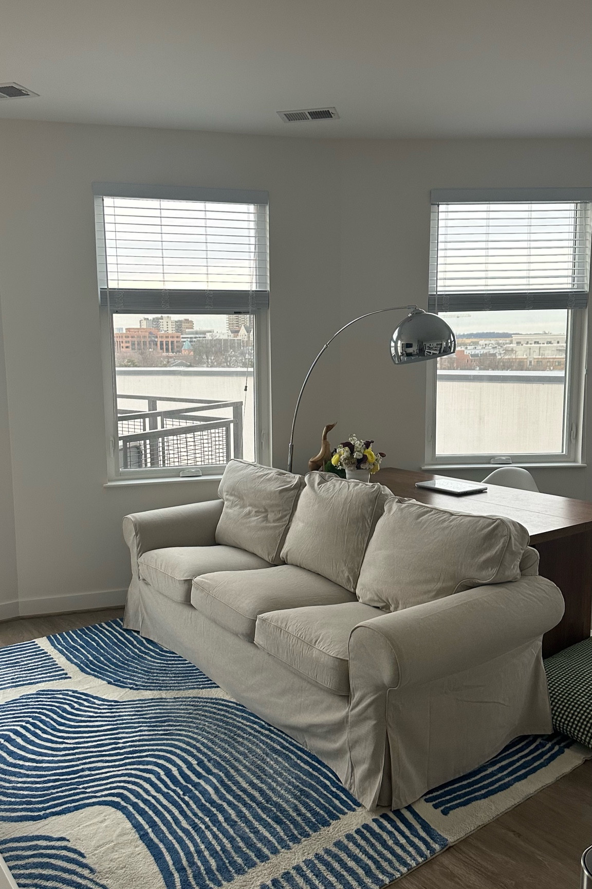 Current living room set up. Need a new coffee table and bar cart is on the way. Figuring out couch decor too  

#LTKHome