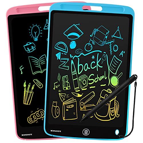 LCD Writing Tablet, 2 Pack 10 Inch Colorful Doodle Board Drawing Pad for Kids, Erasable Electronic P | Amazon (US)