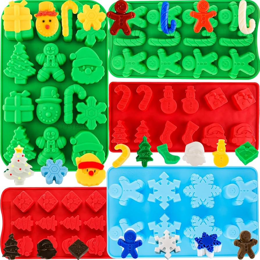 Christmas Silicone Molds Christmas Chocolate Molds Candy Molds for Baking Sweet Treats,Cake Xmas ... | Amazon (US)