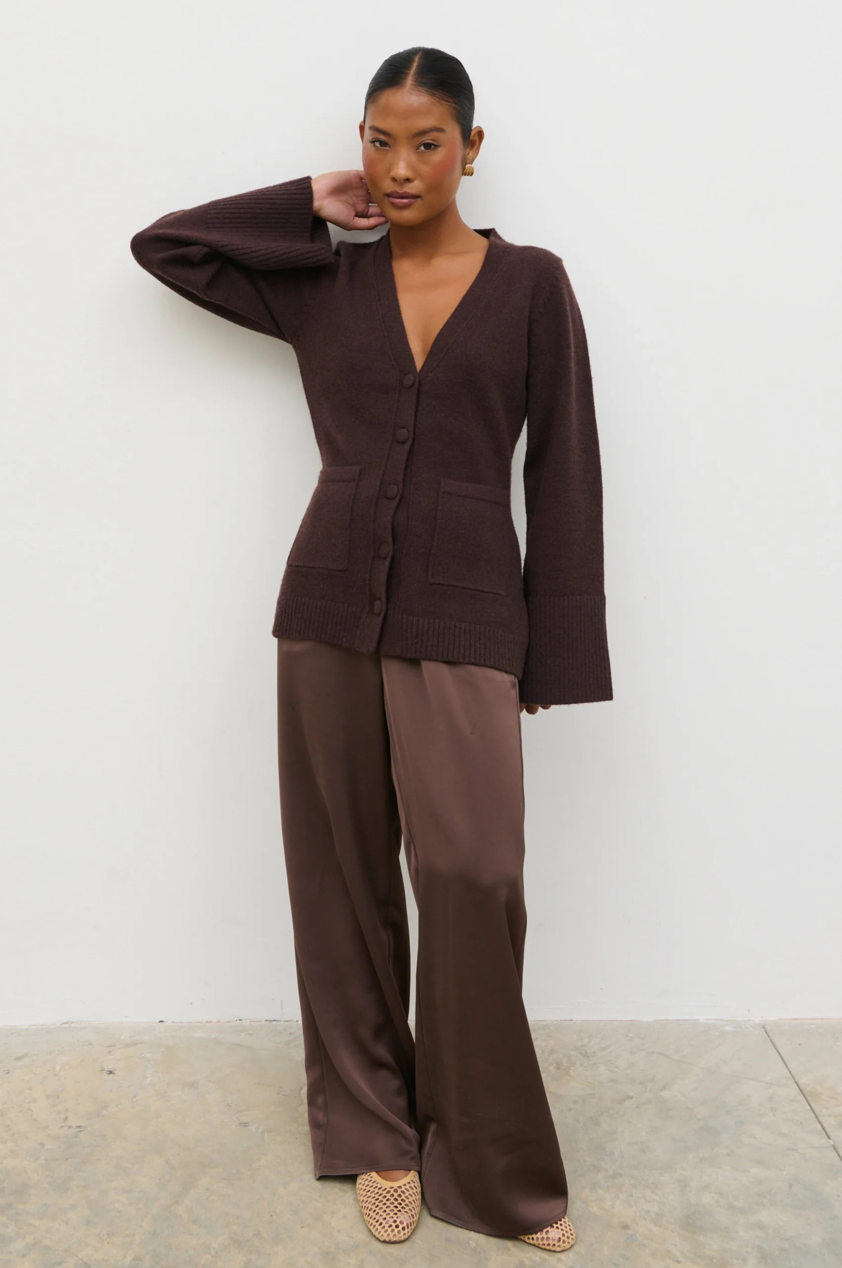 Florie Knit Cardigan with Scarf | Pretty Lavish (UK)