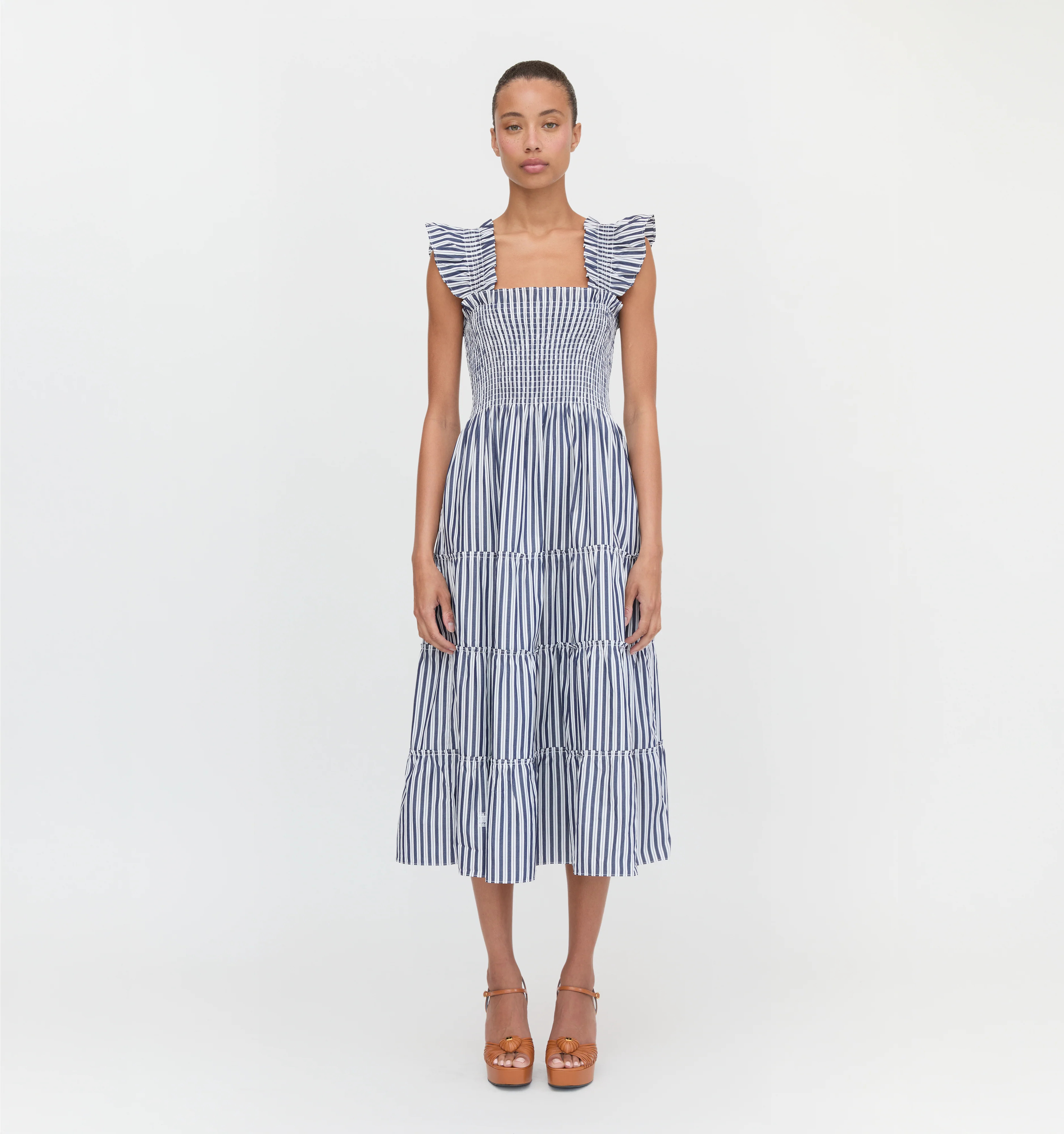 The Ellie Nap Dress - Navy Stripe Navy Stripe / XXXXL | Hill House Home US