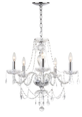 Adjustable Length 22.5" Chandelier, Chrome Finish/Transparent | Ashley Homestore