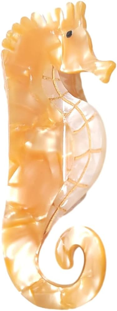 Orange Hippocampus Claw Clip,Acetate Hair Clips,Small Claw Clips for Women | Amazon (US)