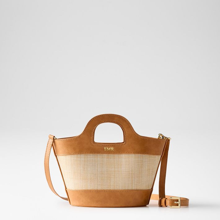Montauk Raffia Bucket Crossbody | Mark and Graham