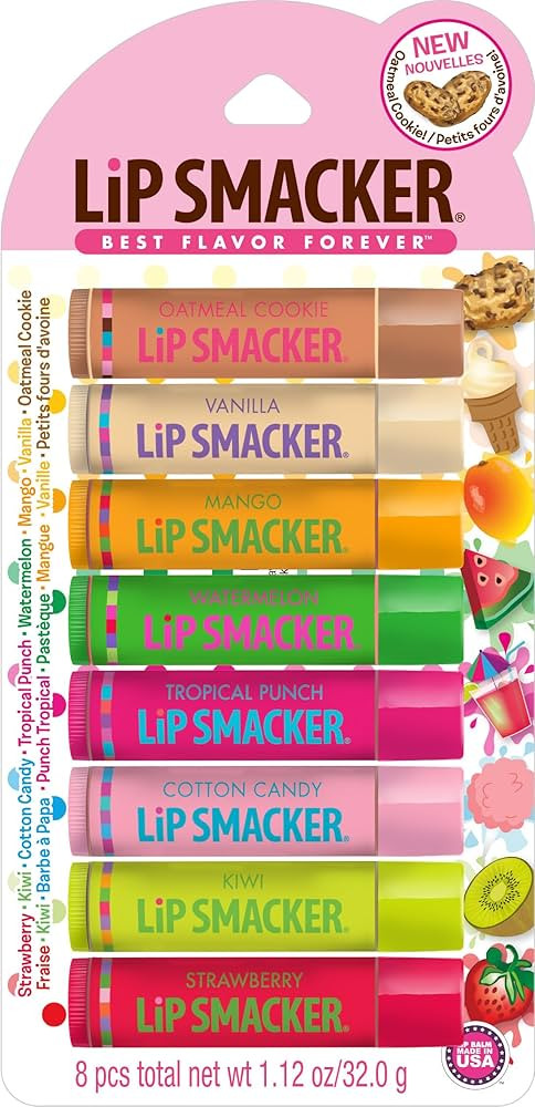 Lip Smacker Original & Best Holiday Flavored Lip Balm Party Pack, Oatmeal Cookie, Vanilla, Mango,... | Amazon (US)