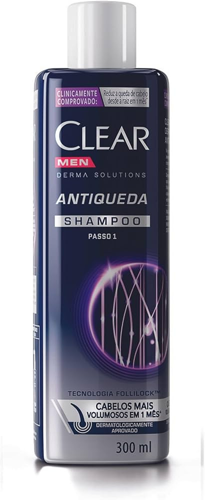 Clear Shampoo Antiqueda Men Derma Solutions 300Ml | Amazon (BR)