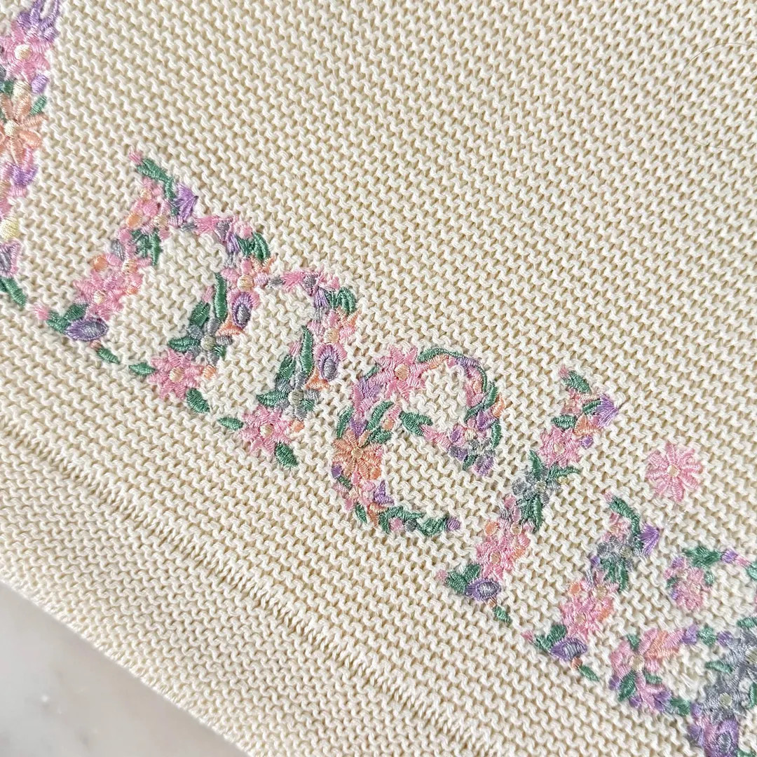 Embroidered Name Baby Blanket: Soft Cotton Knit, Floral Design - Etsy | Etsy (US)