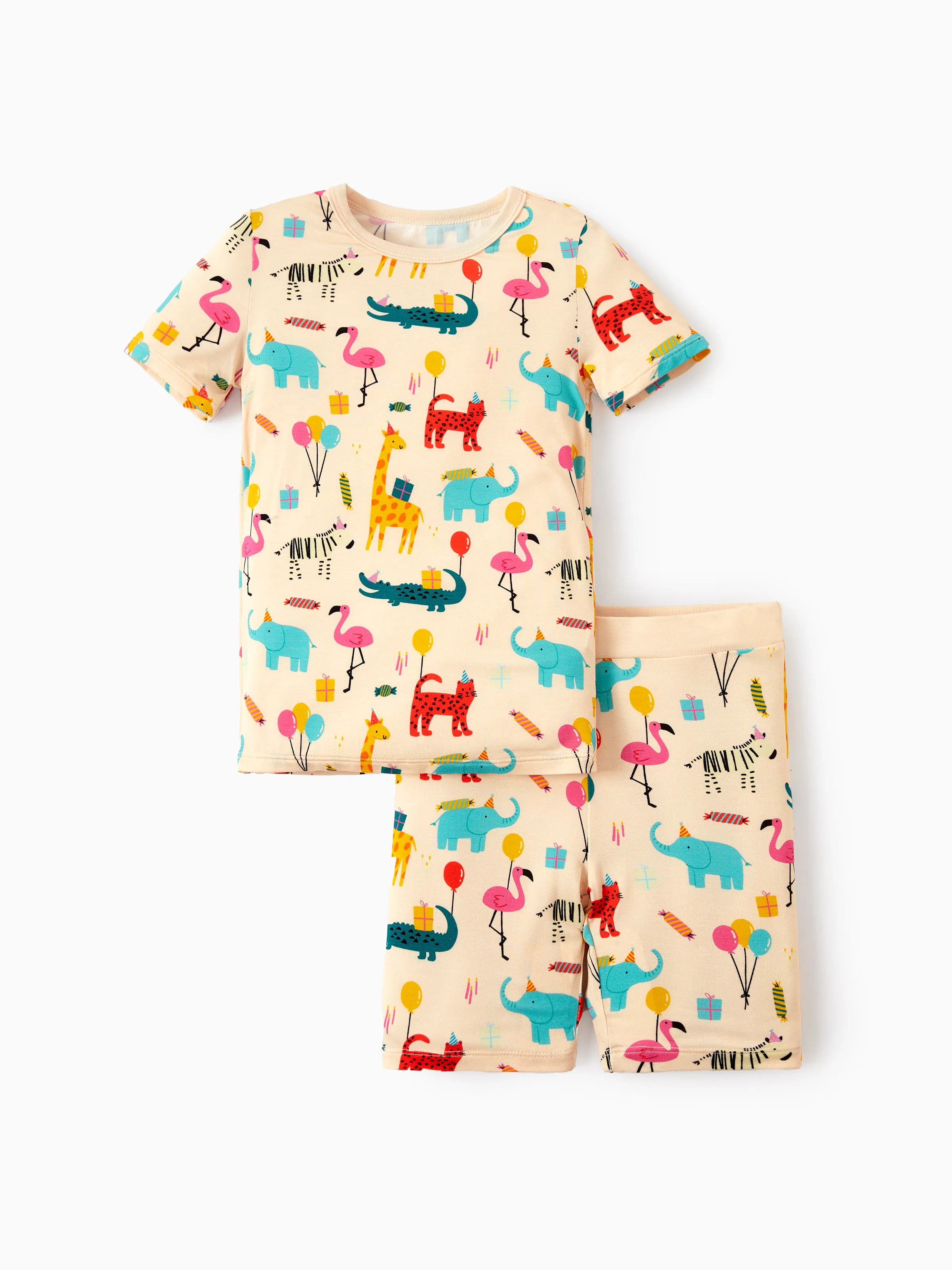 Bamboo Baby/Toddler 2pcs Childlike Printed Snug-Fitting Pajama Sets Pale Yellow - Pale Yellow / 3T | PatPat