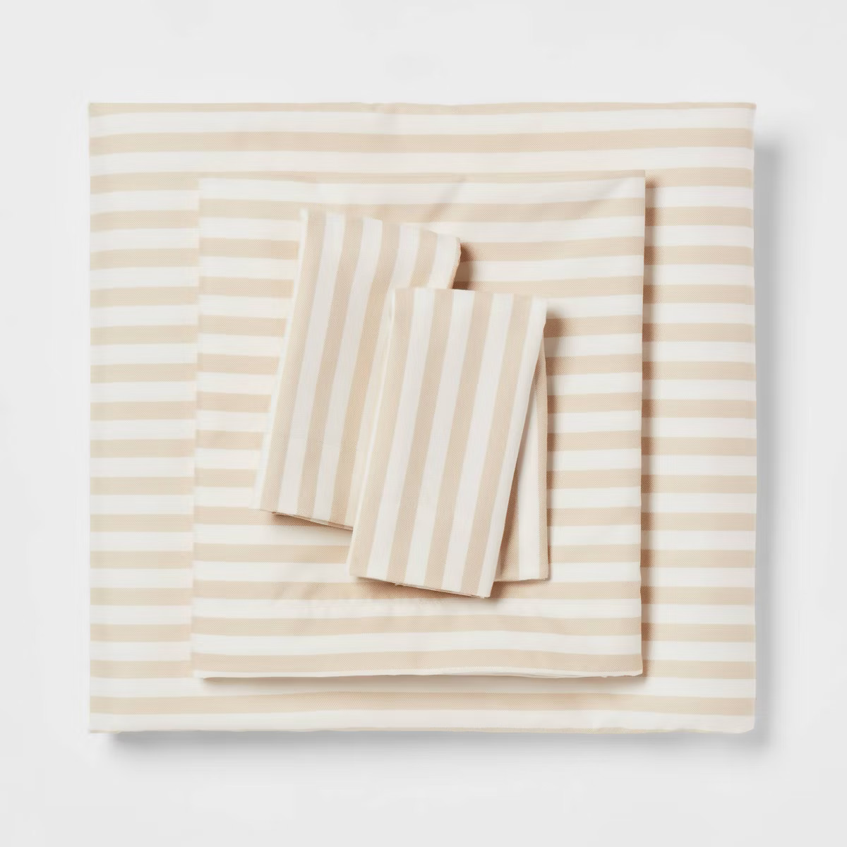 Queen Microfiber Sheet Set Neutral Stripe - Room Essentials™ | Target
