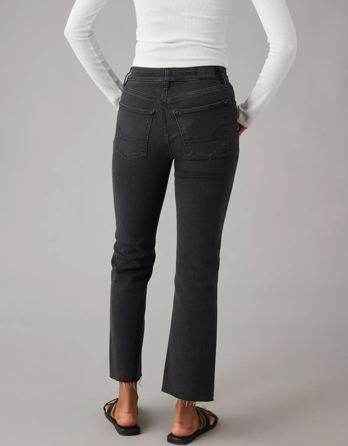 AE Next Level High-Waisted Kick Bootcut Crop Jean | American Eagle Outfitters (US & CA)