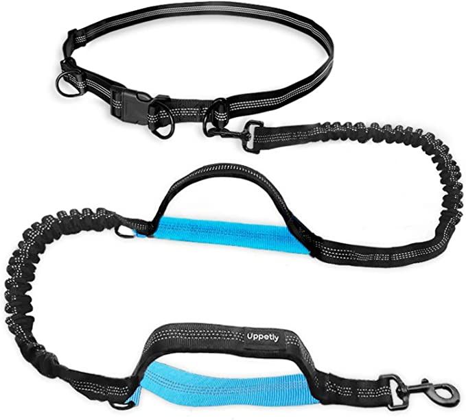 UPPETLY Hands Free Dog Running Leash with Adjustable Waist Belt, Dual Handle Elastic Bungees Retr... | Amazon (US)