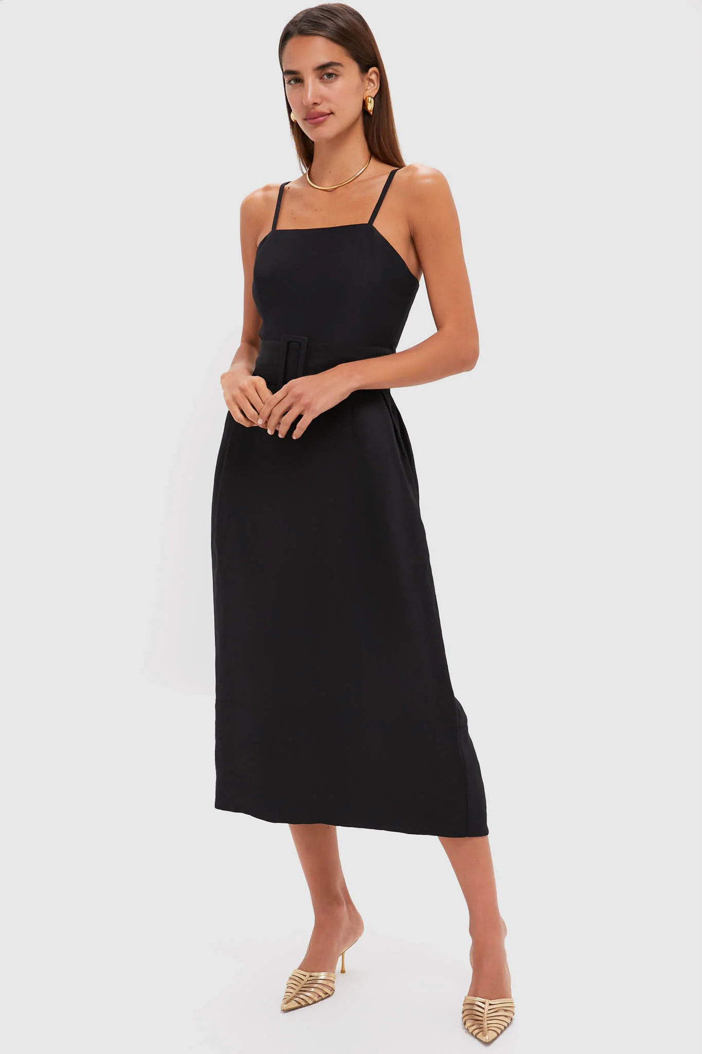 Black Artichoke Dress with Belt | Tuckernuck (US)