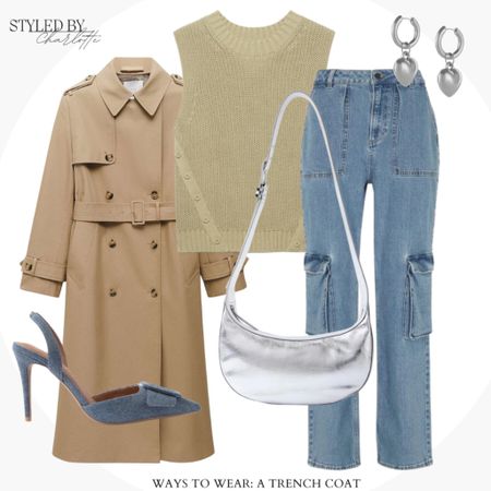 Trench coat, trench coat outfit, trench coat outfit idea, spring outfit idea, spring style, denim, silver bag, silver earrings

#LTKstyletip #LTKeurope #LTKfindsunder100