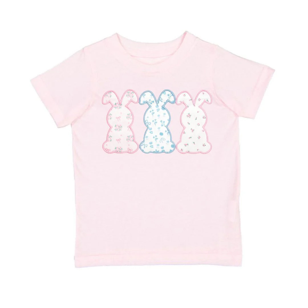 Floral Bunny Patch Easter Short Sleeve T-Shirt - Ballet | Sweet Wink