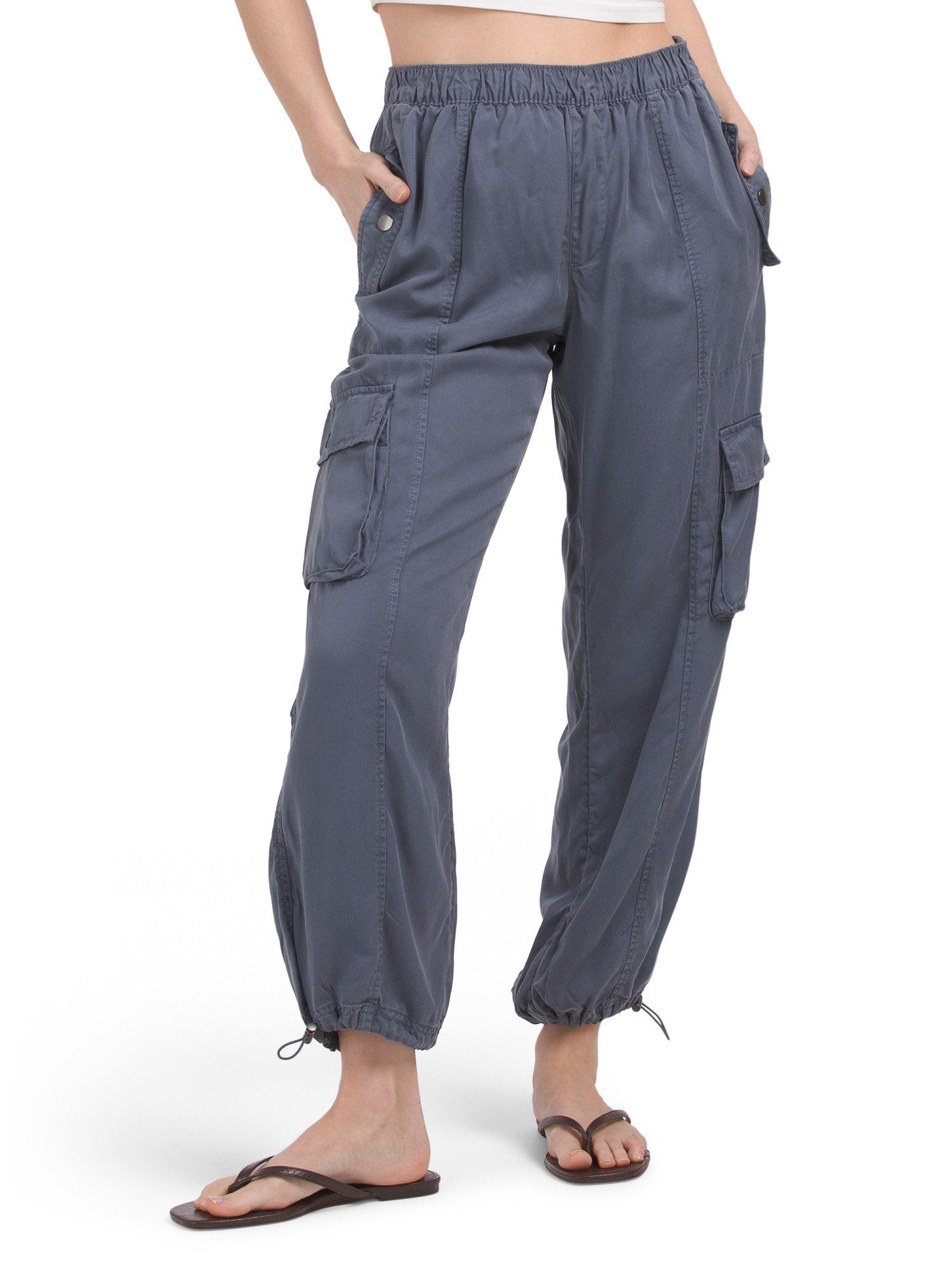 Lyocell Tie Ankle Cargo Pants | Clothing | Marshalls | Marshalls