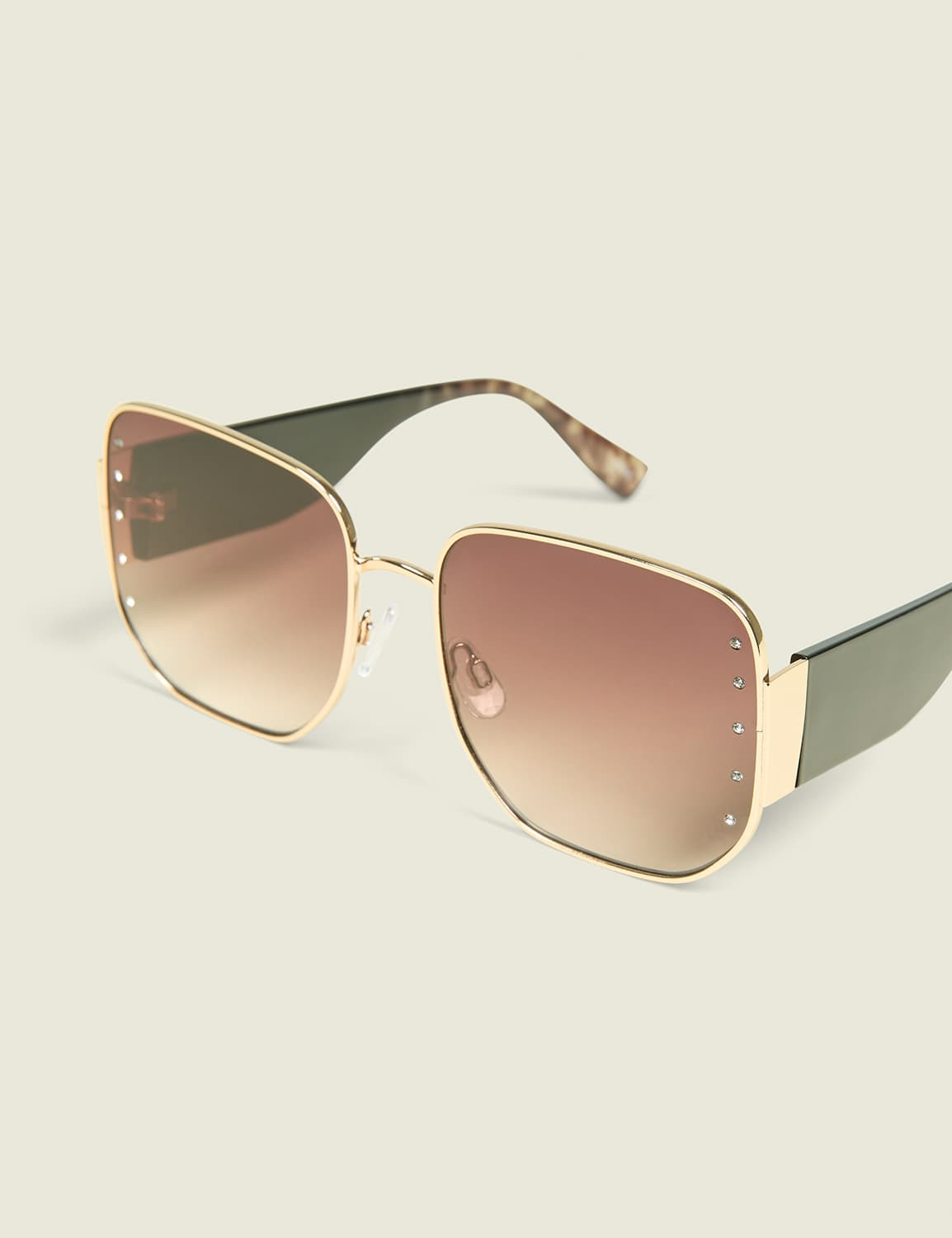 Rhinestone-Embellished Square Sunglasses | Lane Bryant (US)