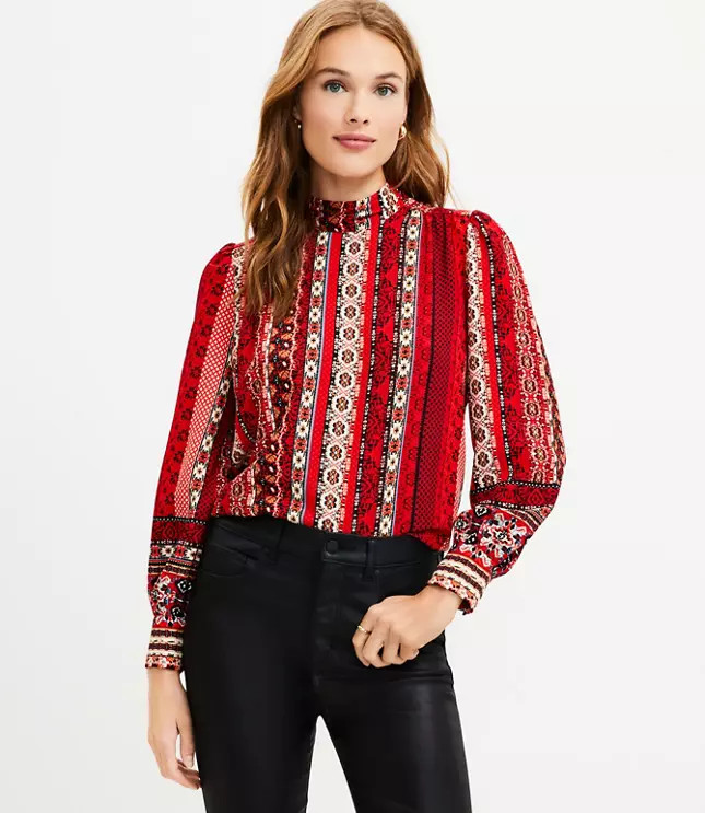 Striped Tie Back Blouse | LOFT