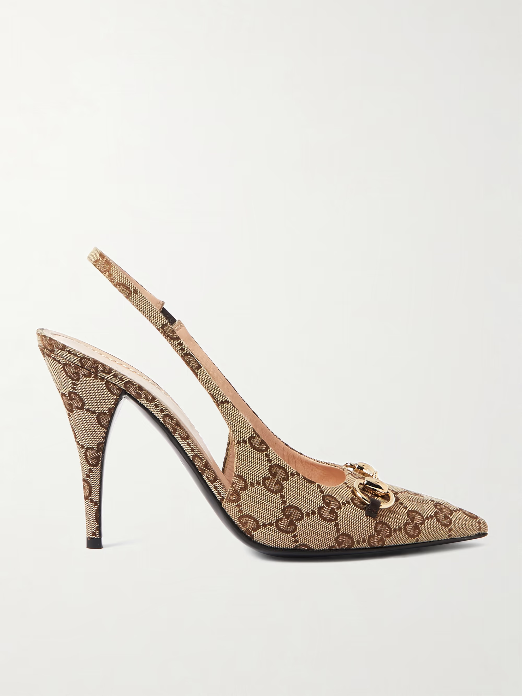 GUCCIErin horsebit-embellished canvas-jacquard slingback pumps | NET-A-PORTER (US)