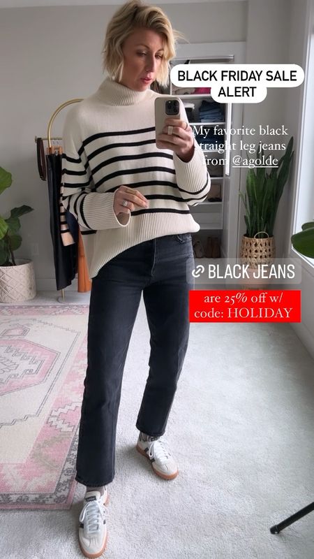 Black Friday sale in these amazing g black straight leg jeans from AGOLDE!! I’m wearing my tts 27- I featured these in my winter capsule 

#LTKGiftGuide #LTKCyberWeek #LTKover40