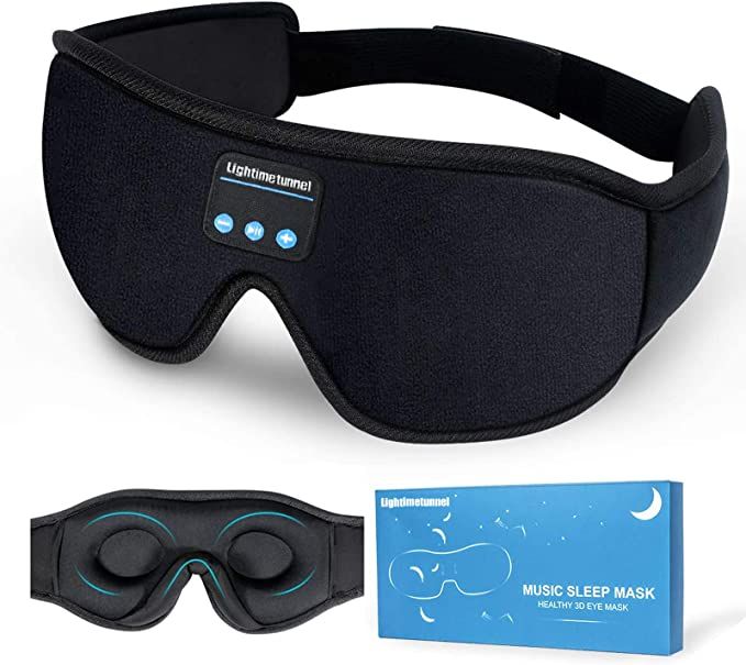 Sleep Headphones, Bluetooth 5.0 Wireless 3D Eye Mask, Lightimetunnel Washable Sleeping Headphones... | Amazon (US)