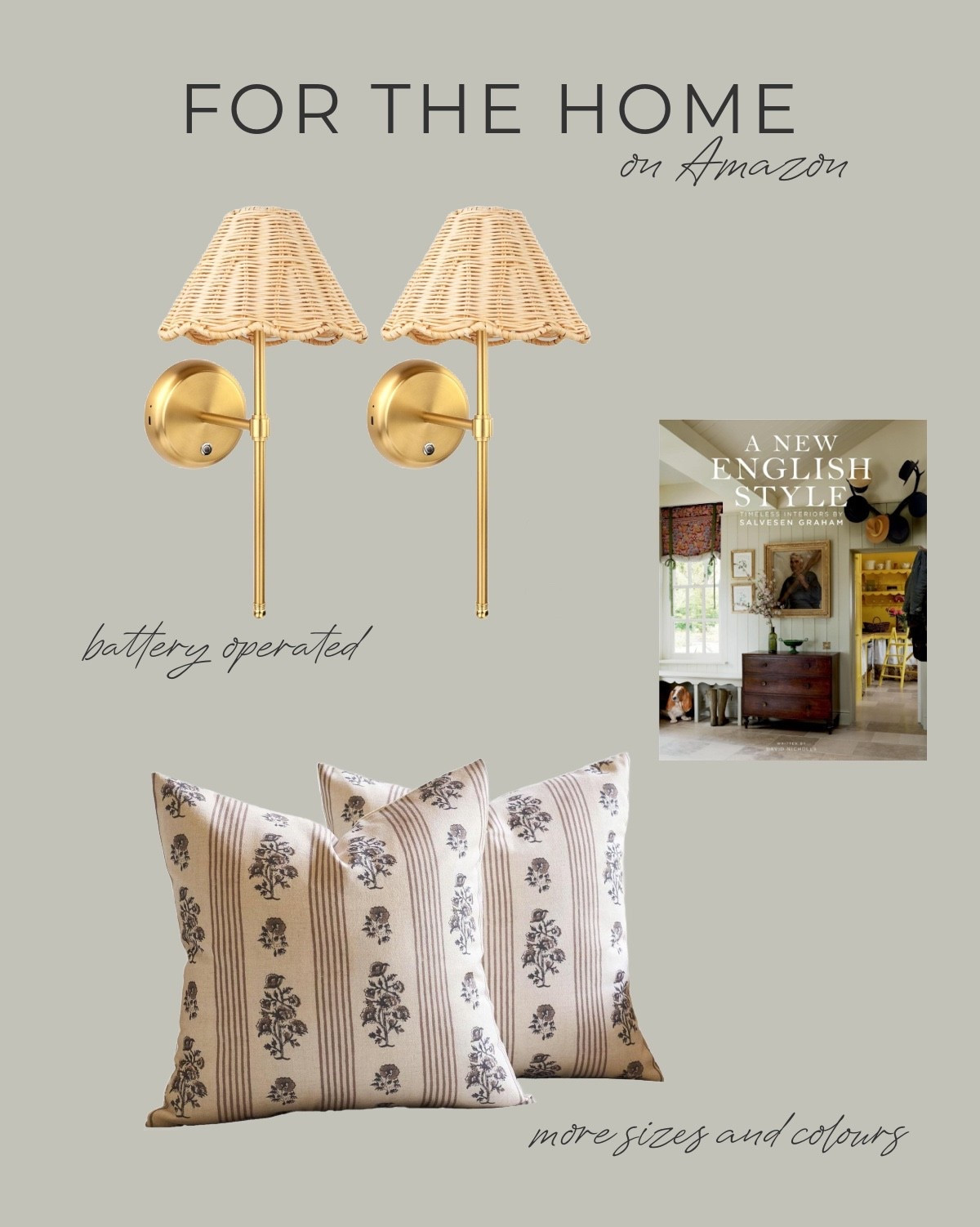 Bringing a little cottagecore charm home with the prettiest finds from Amazon. Think warm brass + rattan sconces for that cozy glow, a beautiful New English Style book for layering, and soft printed floral pillow covers to tie it all together. It’s all about those collected, lived-in details that feel timeless and just a little bit romantic. Some on sale!

#LTKSaleAlert #LTKHome #LTKSeasonal