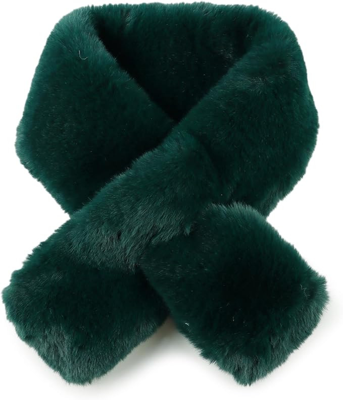 Women Fur Collar Scarf Winter Faux Fur Scarves for Women Cold Weather Lady Neck Warmer | Amazon (US)