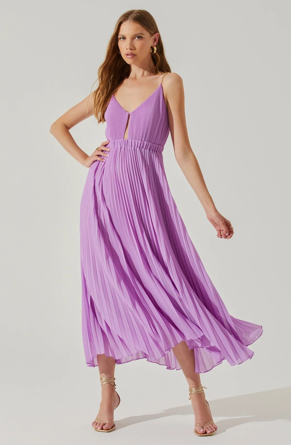 Loralee Pleated Midi Dress | ASTR The Label (US)