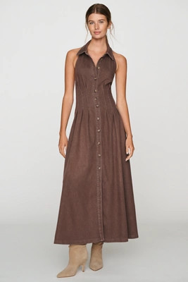 Exquise Tobie Sleeveless Denim Shirtdress | Anthropologie (US)