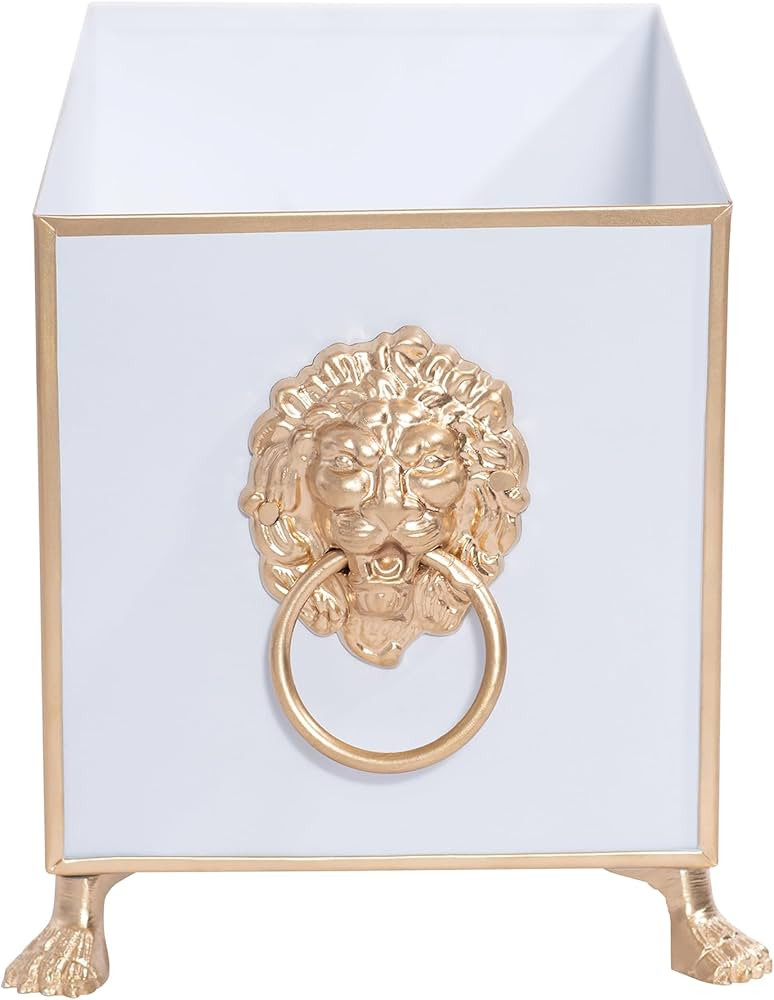 Jaye's Studio Decorative Planter and Cachepot, Rectangular, Gold Trim & Finish, Lion’s Head, Ha... | Amazon (US)