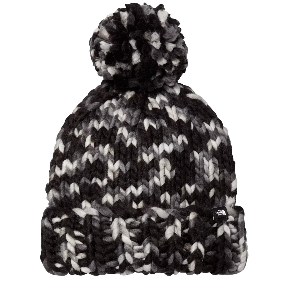 The North Face Nanny Pom Beanie Womens One Size Black Gray Knit New With Tags | eBay US