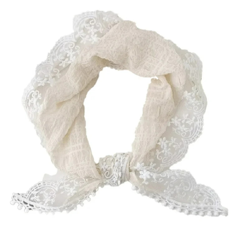 Women's Retro Lace Scarf Triangle Neck Scarf Lace Wrap Hair Retro Small Silk Scarf Headdress - Be... | Walmart (US)