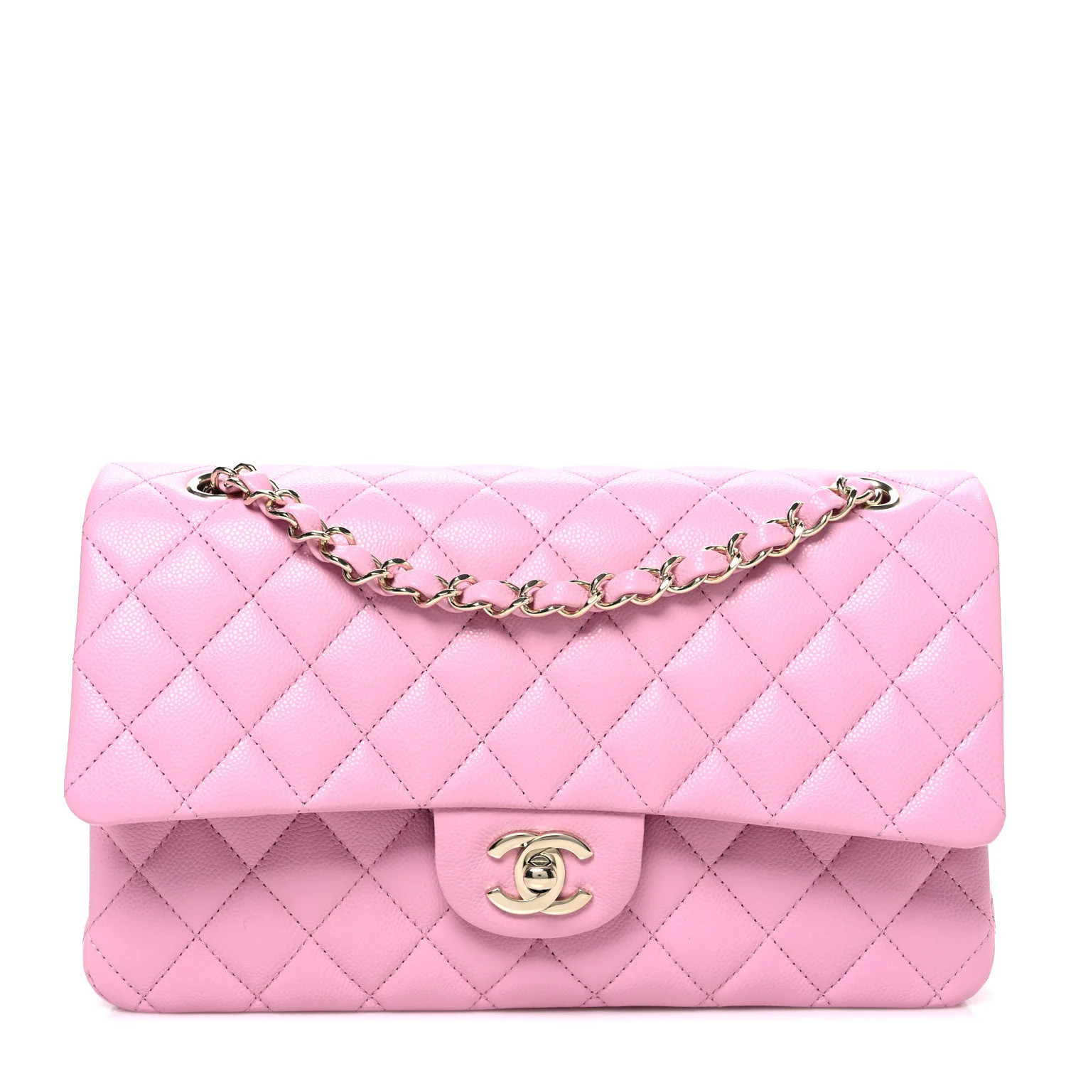 Chanel Caviar Quilted Medium Double Flap Light Pink 1846849 | FASHIONPHILE (US)