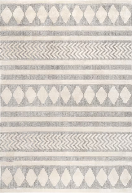 Gray Tribal Striped Area Rug | Rugs USA