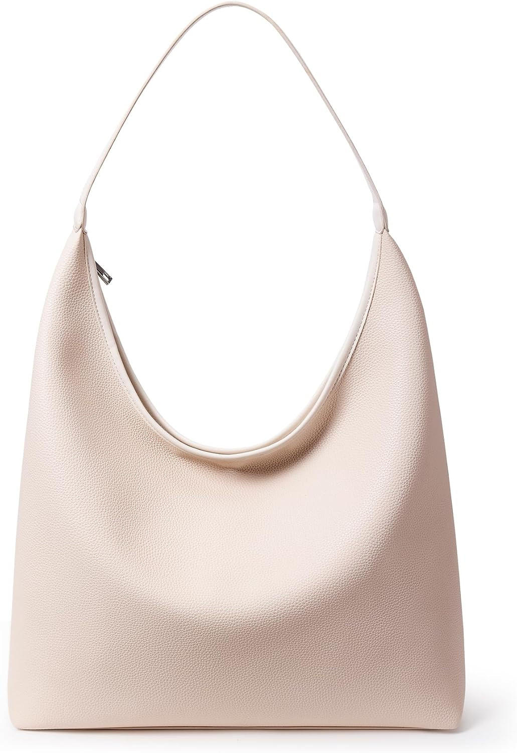 Large Hobo Bag for Women, Soft Vegan Leather Shoulder Tote with Zipper | Amazon (US)