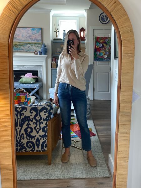 Code STRIPESANDWHIMSY10 for 10% off my favorite loafers. Jeans are old from loft- linked current options in same cut. Love this collared sweater- runs tts

#LTKstyletip #LTKfindsunder100 #LTKSeasonal