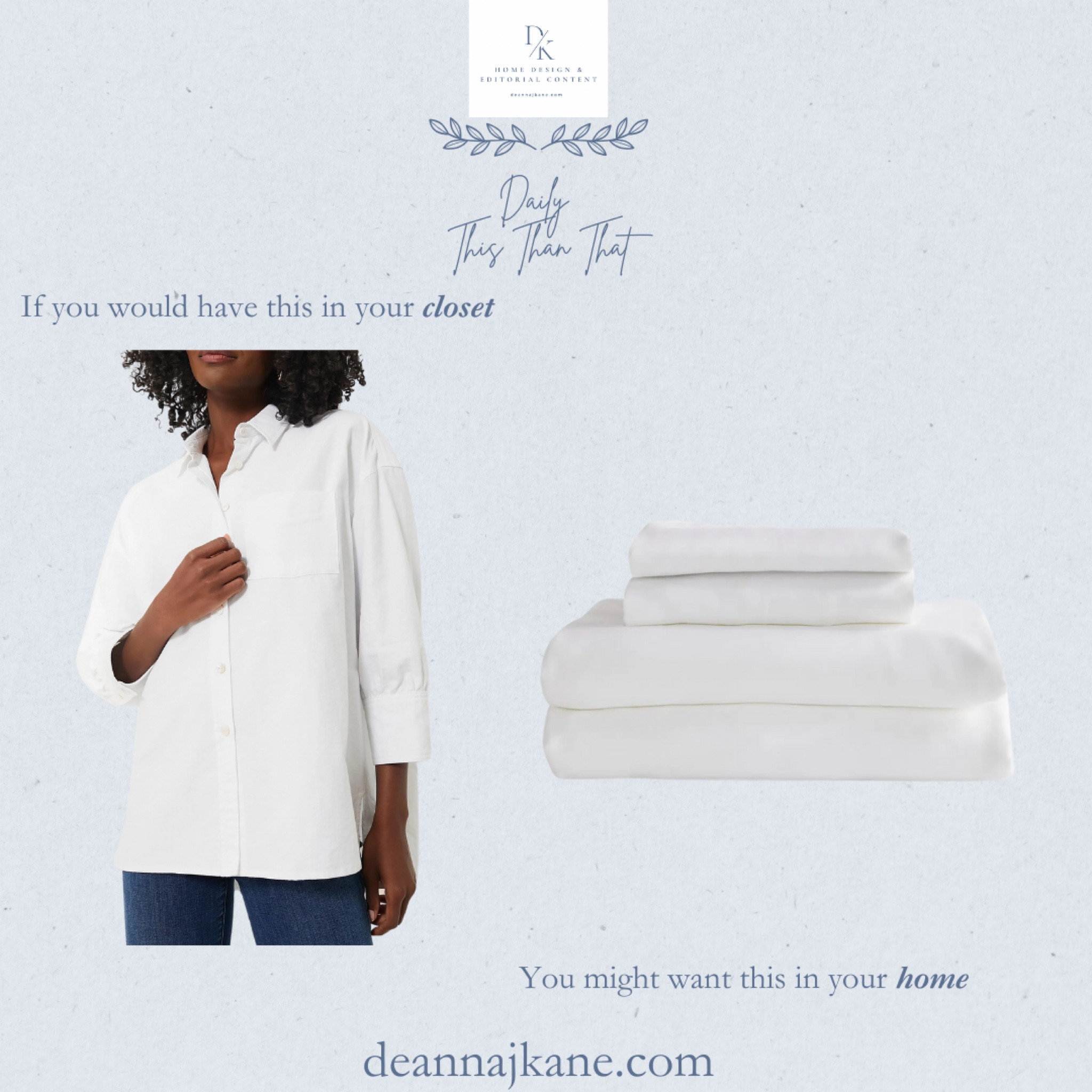 If you would wear this white button up, you might want these organic bamboo sheets in your home  

#LTKHome