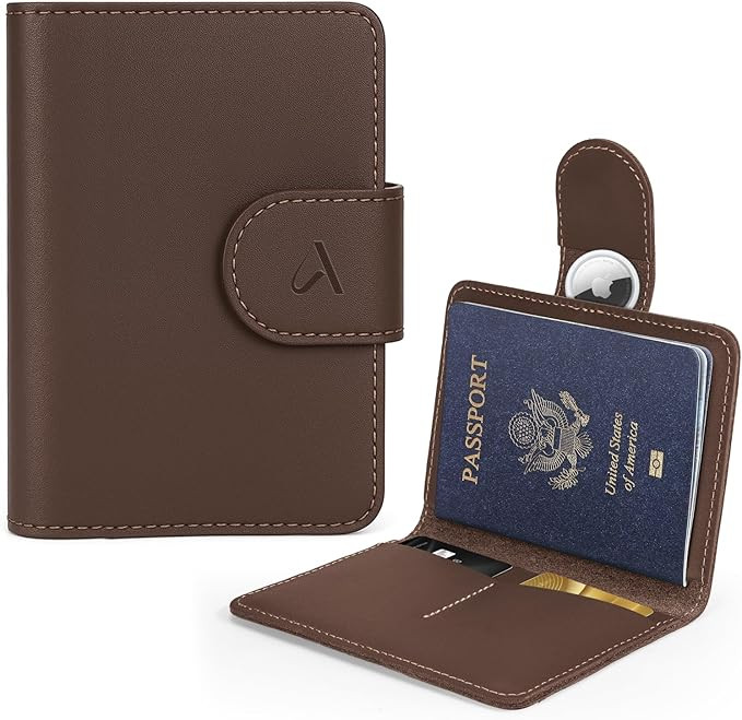 ALLIVE Passport Holder for Travel, Genuine Leather Passport Holder with AirTag Hidden, Rfid Passp... | Amazon (US)